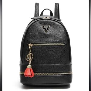 GUESS Black Backpack with Red Accent